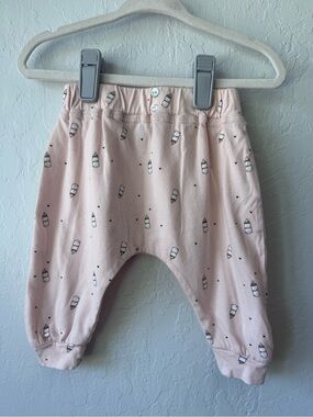 Emile et Ida Pale Pink Bottle-Print Diaper Cover Pants